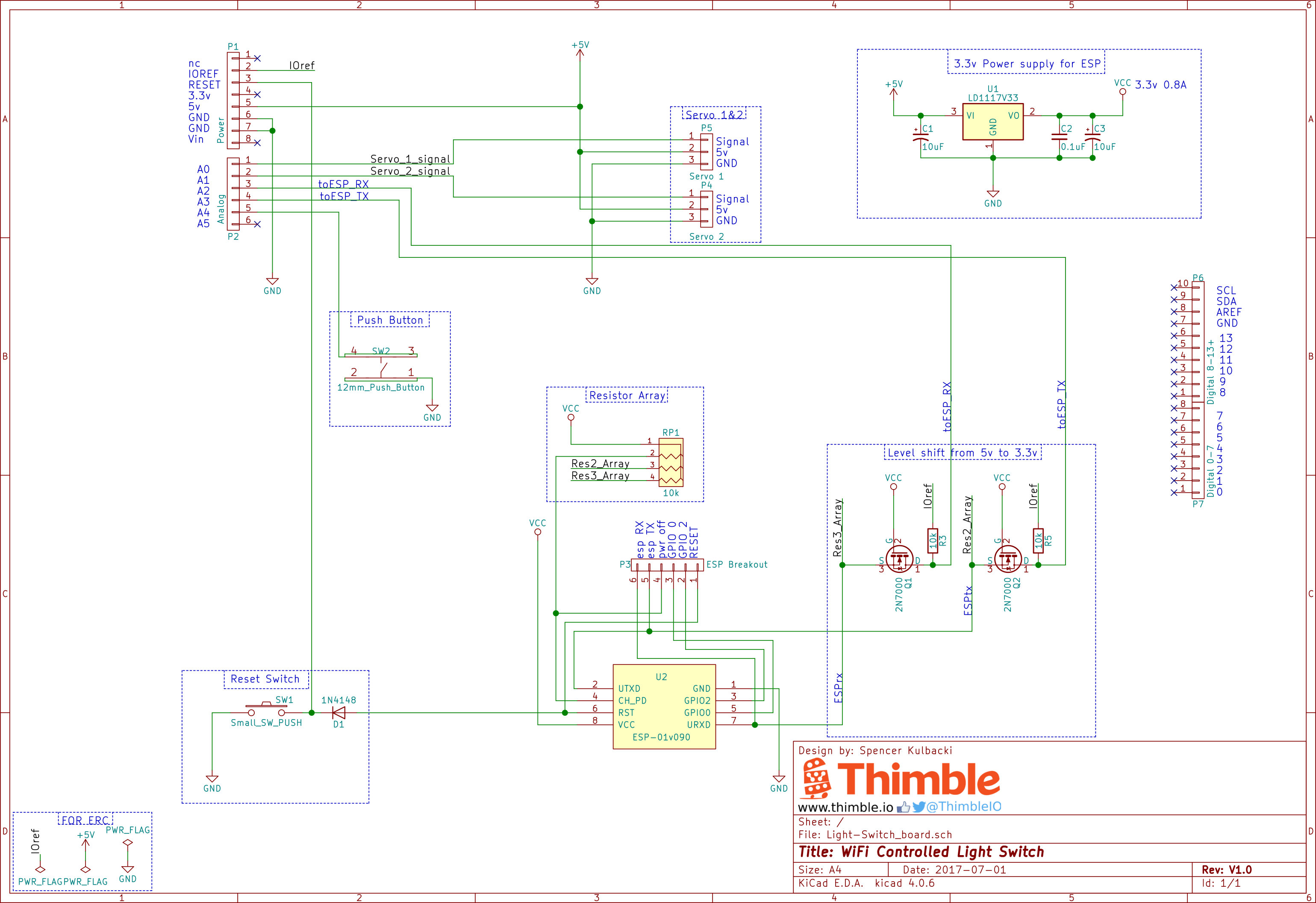 Thimble WiFi Light Switch Schematic